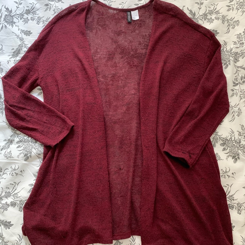 Lightweight Burgundy Cardigan